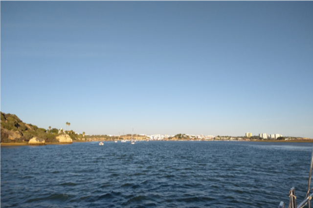 picture showing Alvor Bay with lots of sailing boats